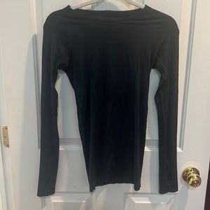 LULULEMON, long sleeve workout top, navy blue, size 4